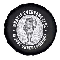 Funny Vintage Relaxed Frog Drinking Coffee Meme Spare Tire Cover Wish I Lacked Critical Thinking Skills You All Seem So Happy