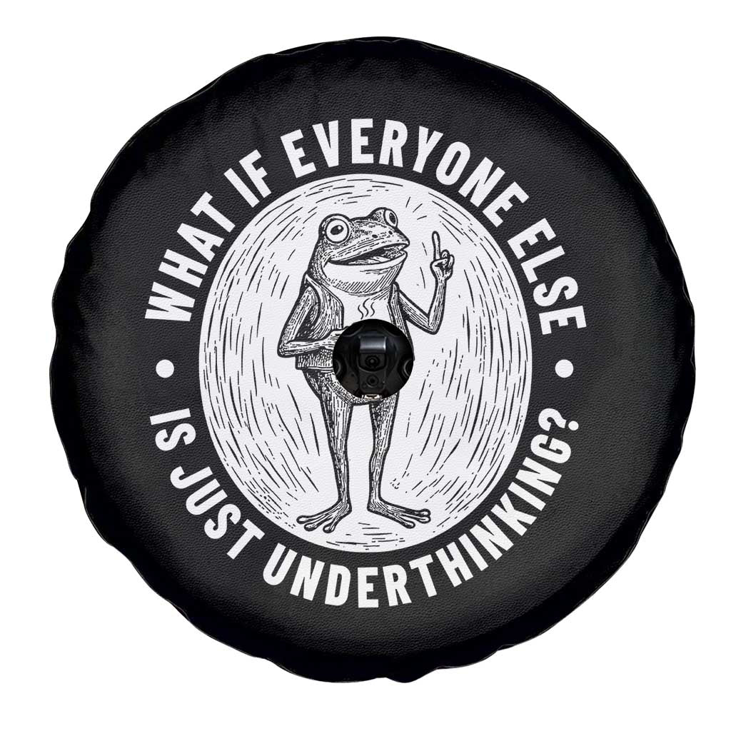 Funny Vintage Relaxed Frog Drinking Coffee Meme Spare Tire Cover Wish I Lacked Critical Thinking Skills You All Seem So Happy