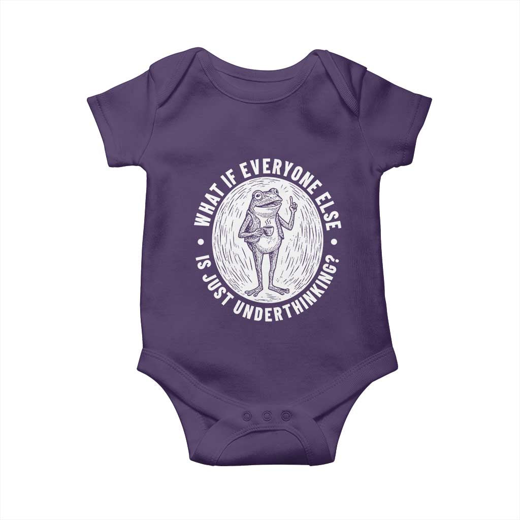 Funny Vintage Relaxed Frog Drinking Coffee Meme Baby Onesie Wish I Lacked Critical Thinking Skills You All Seem So Happy