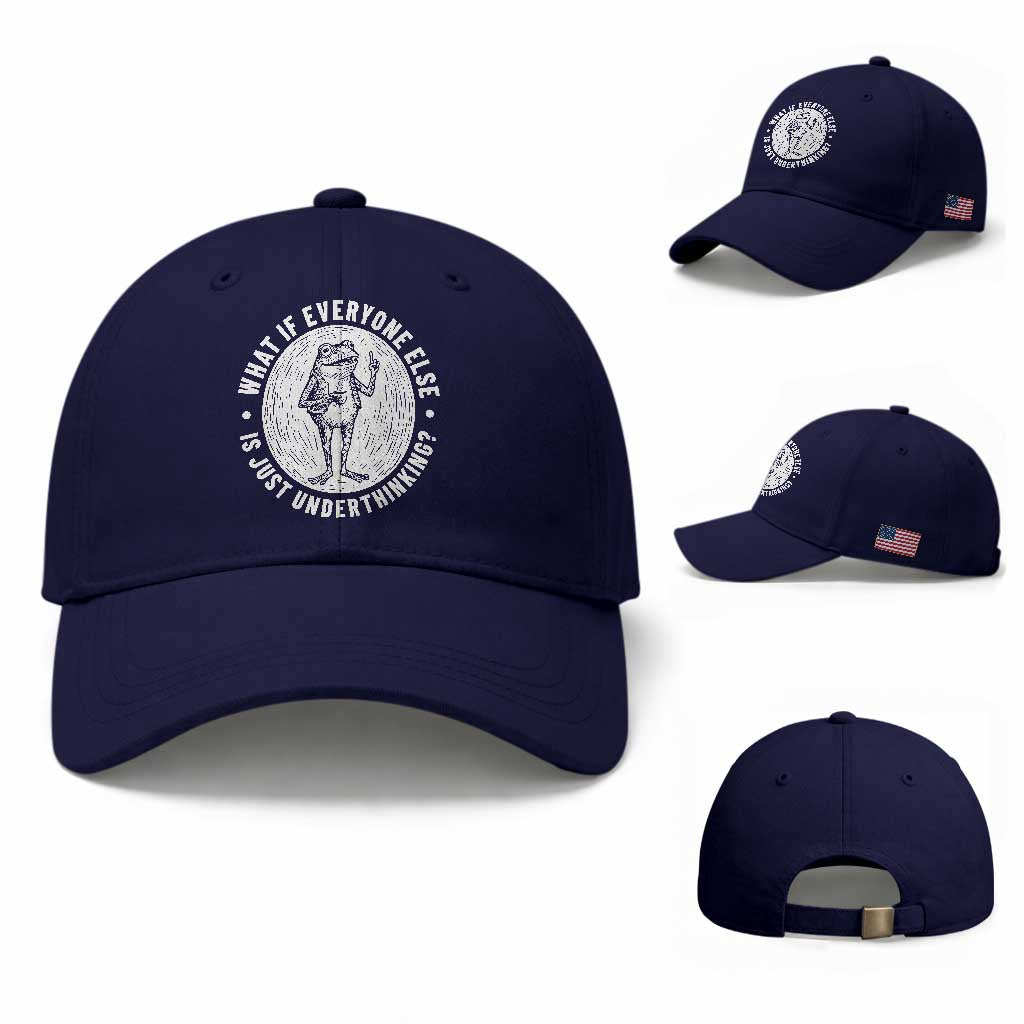 Funny Vintage Relaxed Frog Drinking Coffee Meme Baseball Cap Wish I Lacked Critical Thinking Skills You All Seem So Happy