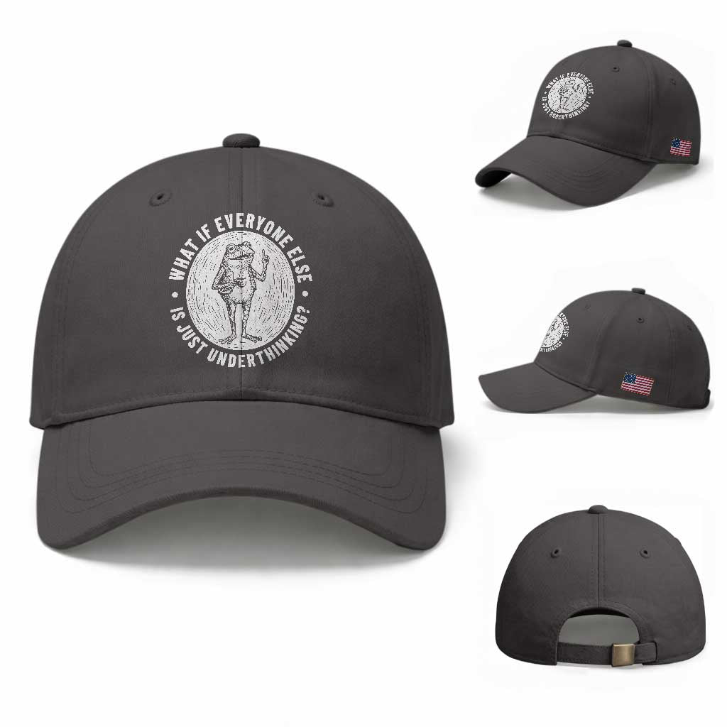 Funny Vintage Relaxed Frog Drinking Coffee Meme Baseball Cap Wish I Lacked Critical Thinking Skills You All Seem So Happy