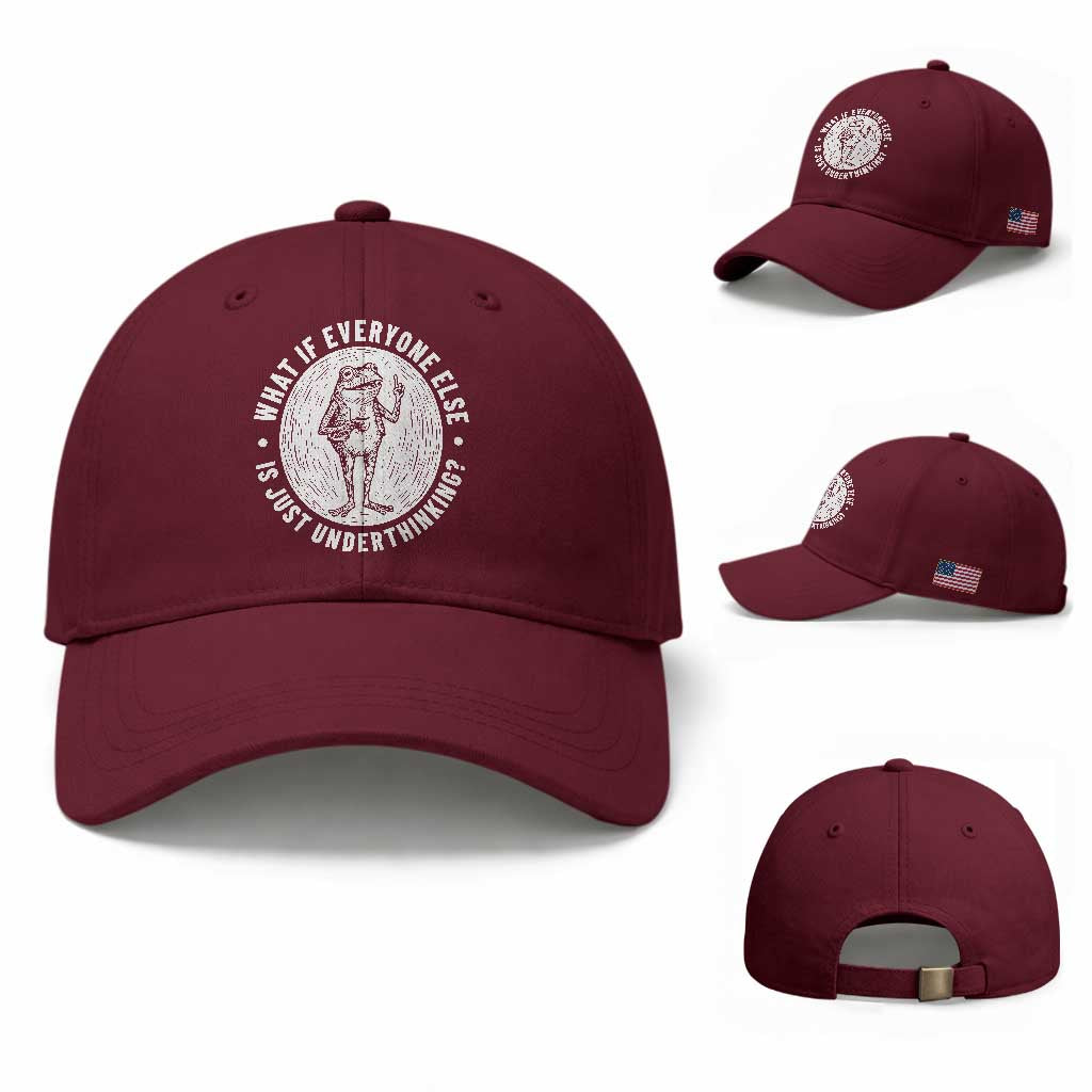 Funny Vintage Relaxed Frog Drinking Coffee Meme Baseball Cap Wish I Lacked Critical Thinking Skills You All Seem So Happy