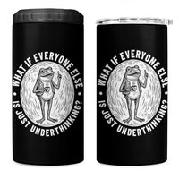 Funny Vintage Relaxed Frog Drinking Coffee Meme 4 in 1 Can Cooler Tumbler Wish I Lacked Critical Thinking Skills You All Seem So Happy