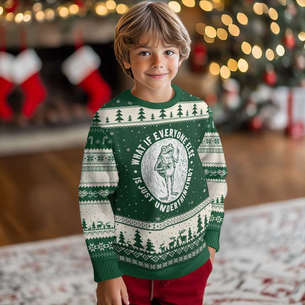 Funny Vintage Relaxed Frog Drinking Coffee Meme Ugly Christmas Sweater Wish I Lacked Critical Thinking Skills You All Seem So Happy