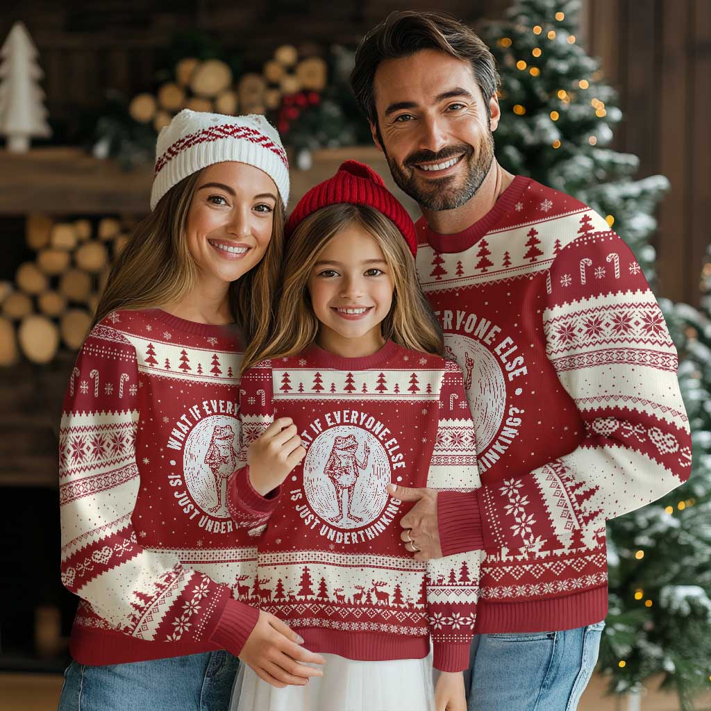 Funny Vintage Relaxed Frog Drinking Coffee Meme Ugly Christmas Sweater Wish I Lacked Critical Thinking Skills You All Seem So Happy