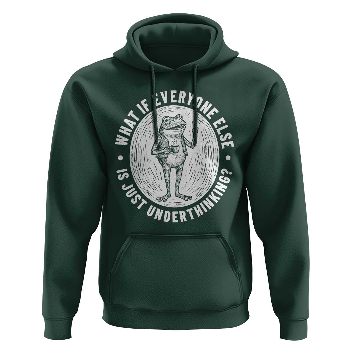 Funny Vintage Relaxed Frog Drinking Coffee Meme Hoodie Wish I Lacked Critical Thinking Skills You All Seem So Happy