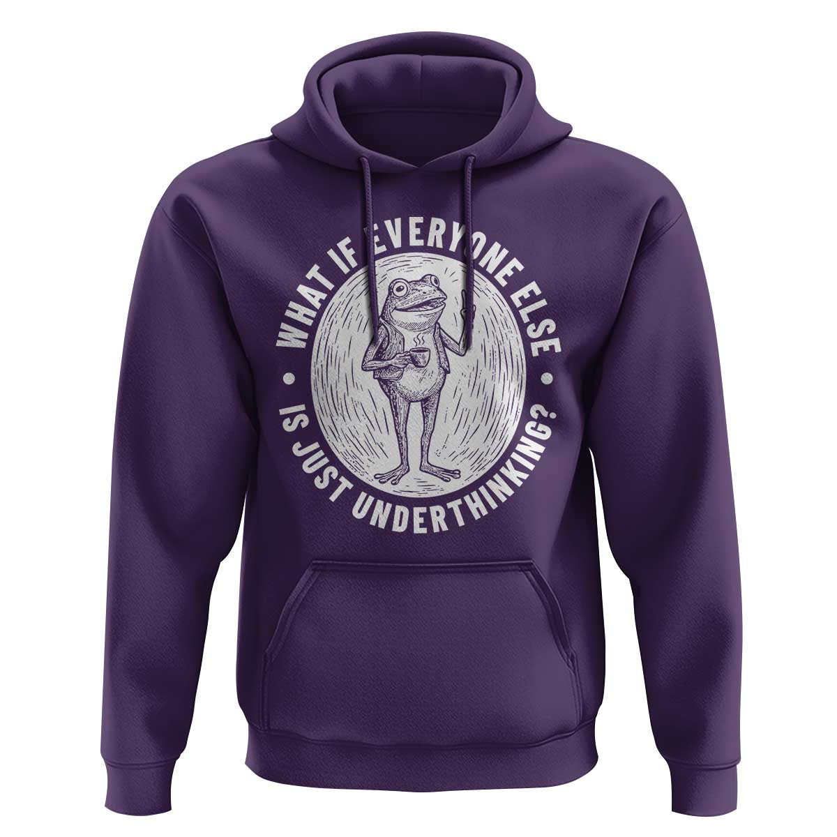 Funny Vintage Relaxed Frog Drinking Coffee Meme Hoodie Wish I Lacked Critical Thinking Skills You All Seem So Happy