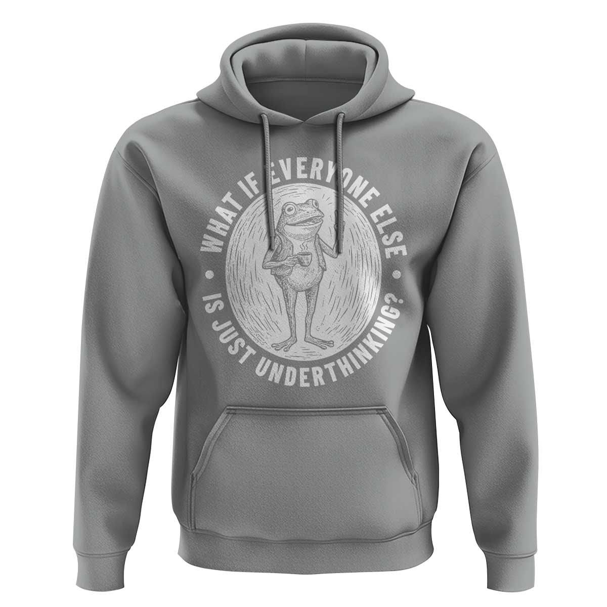 Funny Vintage Relaxed Frog Drinking Coffee Meme Hoodie Wish I Lacked Critical Thinking Skills You All Seem So Happy