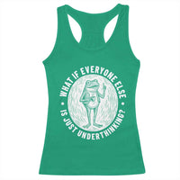 Funny Vintage Relaxed Frog Drinking Coffee Meme Racerback Tank Top Wish I Lacked Critical Thinking Skills You All Seem So Happy