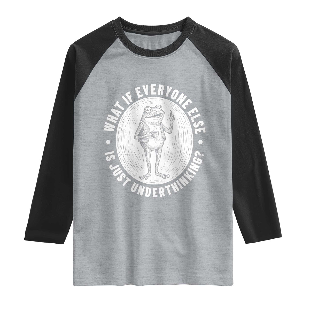 Funny Vintage Relaxed Frog Drinking Coffee Meme Raglan Shirt Wish I Lacked Critical Thinking Skills You All Seem So Happy