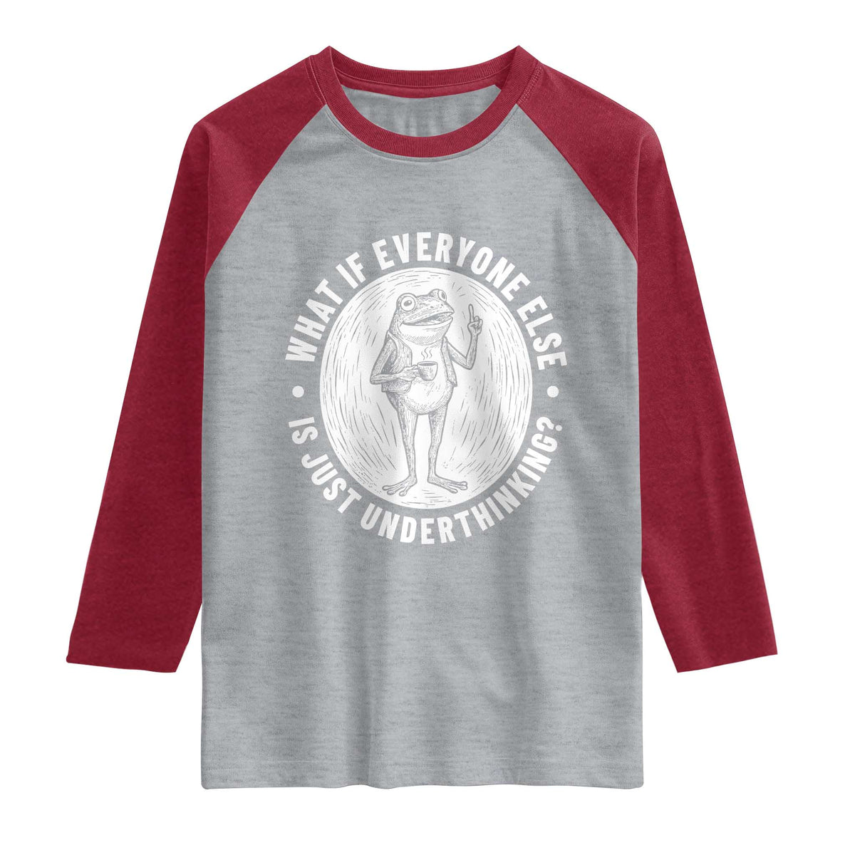 Funny Vintage Relaxed Frog Drinking Coffee Meme Raglan Shirt Wish I Lacked Critical Thinking Skills You All Seem So Happy
