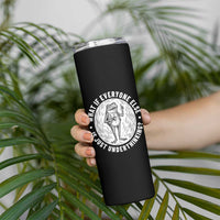Funny Vintage Relaxed Frog Drinking Coffee Meme Skinny Tumbler Wish I Lacked Critical Thinking Skills You All Seem So Happy