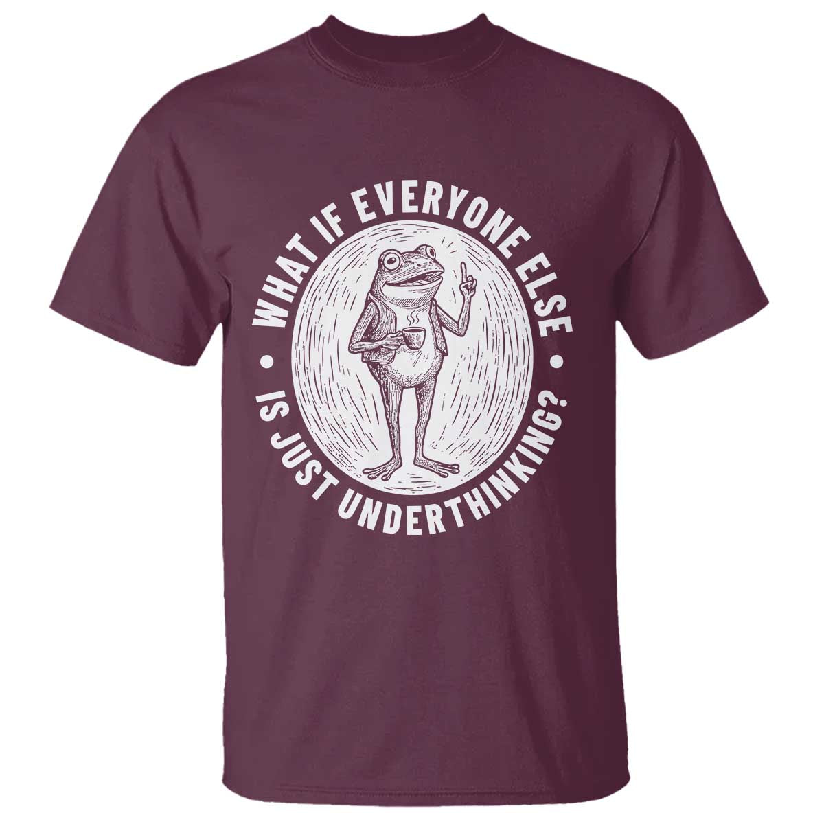 Funny Vintage Relaxed Frog Drinking Coffee Meme T Shirt Wish I Lacked Critical Thinking Skills You All Seem So Happy