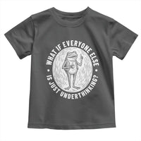 Funny Vintage Relaxed Frog Drinking Coffee Meme Toddler T Shirt Wish I Lacked Critical Thinking Skills You All Seem So Happy