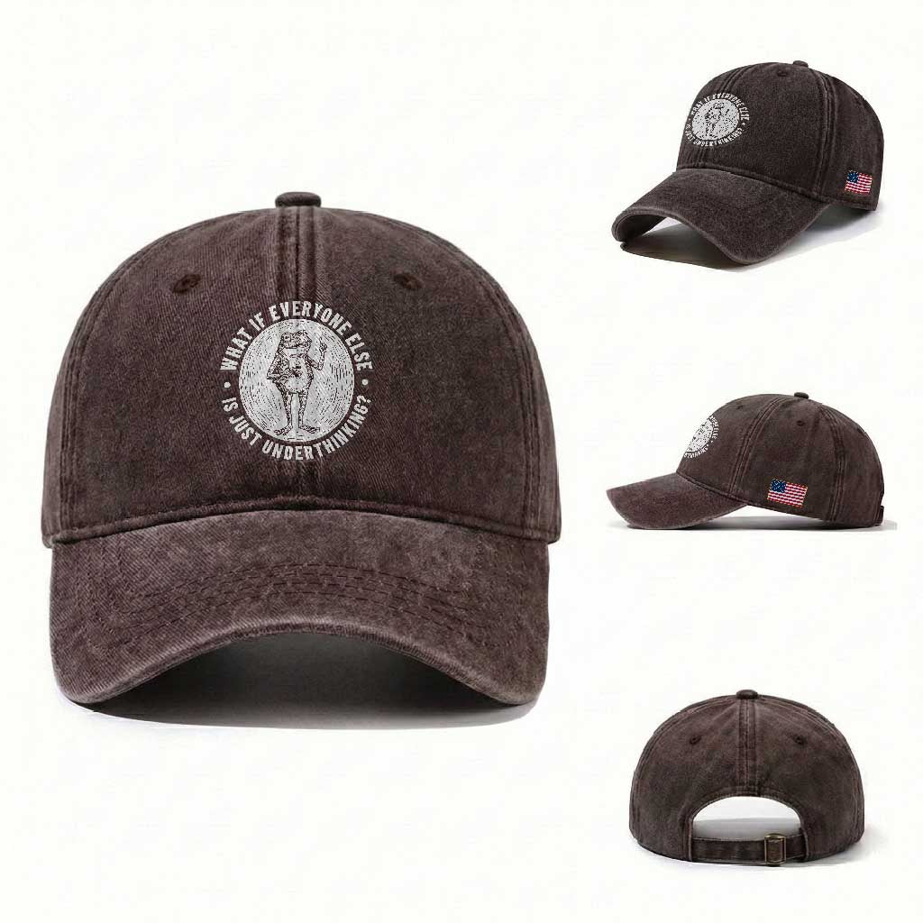 Funny Vintage Relaxed Frog Drinking Coffee Meme Washed Cotton Baseball Cap Wish I Lacked Critical Thinking Skills You All Seem So Happy