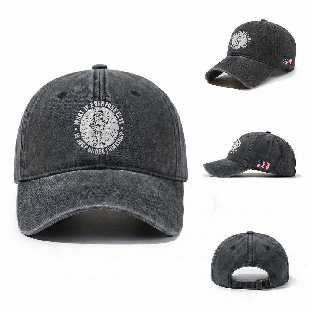 Funny Vintage Relaxed Frog Drinking Coffee Meme Washed Cotton Baseball Cap Wish I Lacked Critical Thinking Skills You All Seem So Happy
