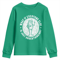Funny Vintage Relaxed Frog Drinking Coffee Meme Youth Sweatshirt Wish I Lacked Critical Thinking Skills You All Seem So Happy