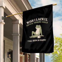 Funny Overthinking Frog Drinking Coffee Meme Garden Flag What If Everyone Else Is Just Underthinking