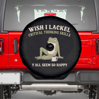 Funny Overthinking Frog Drinking Coffee Meme Spare Tire Cover What If Everyone Else Is Just Underthinking