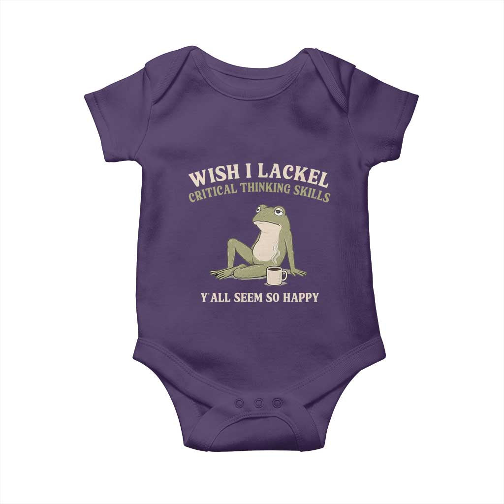 Funny Overthinking Frog Drinking Coffee Meme Baby Onesie What If Everyone Else Is Just Underthinking