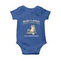 Funny Overthinking Frog Drinking Coffee Meme Baby Onesie What If Everyone Else Is Just Underthinking