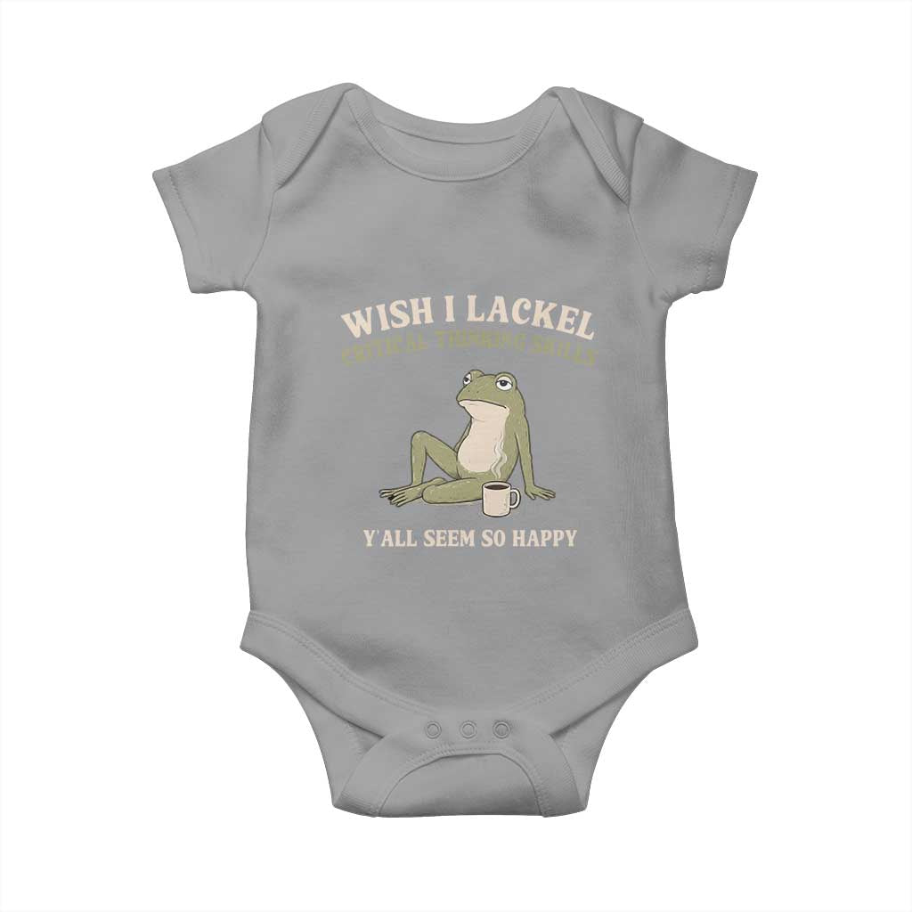 Funny Overthinking Frog Drinking Coffee Meme Baby Onesie What If Everyone Else Is Just Underthinking