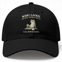 Funny Overthinking Frog Drinking Coffee Meme Baseball Cap What If Everyone Else Is Just Underthinking