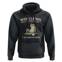 Funny Overthinking Frog Drinking Coffee Meme Hoodie What If Everyone Else Is Just Underthinking