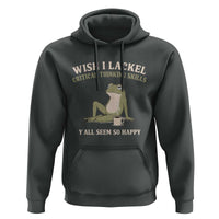 Funny Overthinking Frog Drinking Coffee Meme Hoodie What If Everyone Else Is Just Underthinking