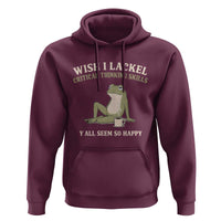 Funny Overthinking Frog Drinking Coffee Meme Hoodie What If Everyone Else Is Just Underthinking