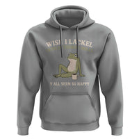 Funny Overthinking Frog Drinking Coffee Meme Hoodie What If Everyone Else Is Just Underthinking