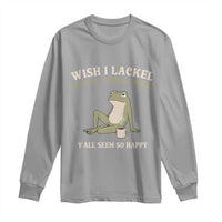 Funny Overthinking Frog Drinking Coffee Meme Long Sleeve Shirt What If Everyone Else Is Just Underthinking
