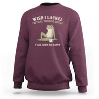 Funny Overthinking Frog Drinking Coffee Meme Sweatshirt What If Everyone Else Is Just Underthinking