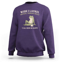 Funny Overthinking Frog Drinking Coffee Meme Sweatshirt What If Everyone Else Is Just Underthinking