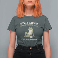 Funny Overthinking Frog Drinking Coffee Meme T Shirt For Women What If Everyone Else Is Just Underthinking