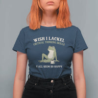 Funny Overthinking Frog Drinking Coffee Meme T Shirt For Women What If Everyone Else Is Just Underthinking