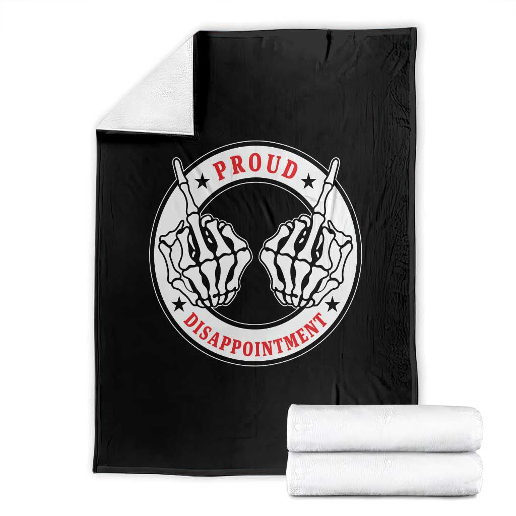 Proud Disappointment Skeleton Middle Finger Throw Blanket Edgy Sarcastic Rebel Attitude Family Black Sheep Humor