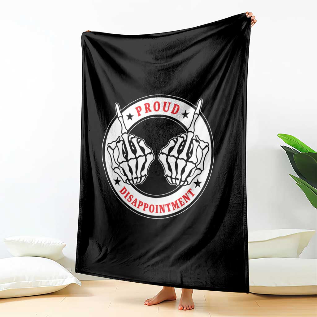Proud Disappointment Skeleton Middle Finger Throw Blanket Edgy Sarcastic Rebel Attitude Family Black Sheep Humor