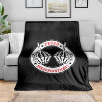 Proud Disappointment Skeleton Middle Finger Throw Blanket Edgy Sarcastic Rebel Attitude Family Black Sheep Humor