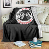 Proud Disappointment Skeleton Middle Finger Throw Blanket Edgy Sarcastic Rebel Attitude Family Black Sheep Humor