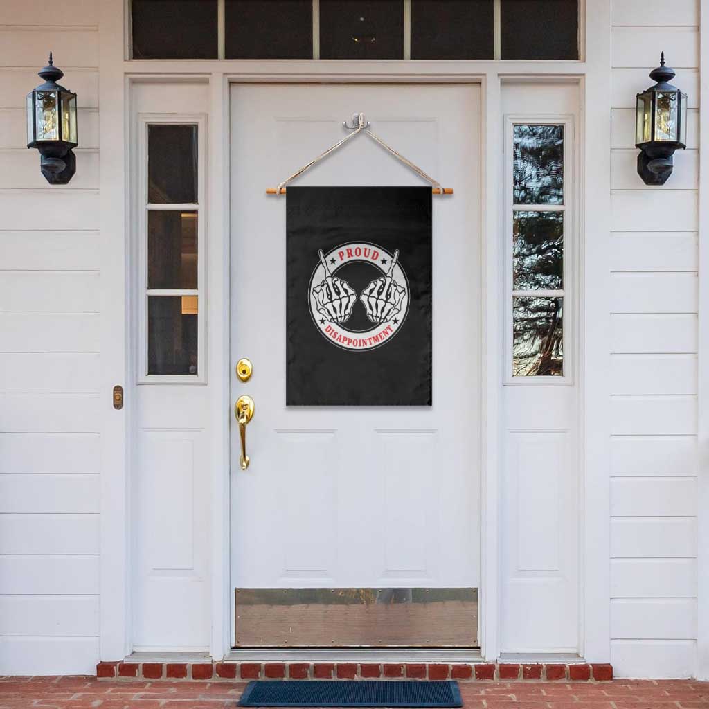 Proud Disappointment Skeleton Middle Finger Garden Flag Edgy Sarcastic Rebel Attitude Family Black Sheep Humor