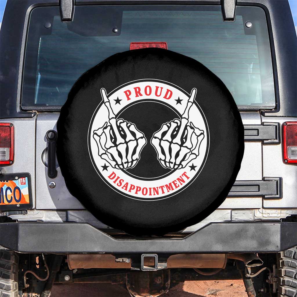 Proud Disappointment Skeleton Middle Finger Spare Tire Cover Edgy Sarcastic Rebel Attitude Family Black Sheep Humor