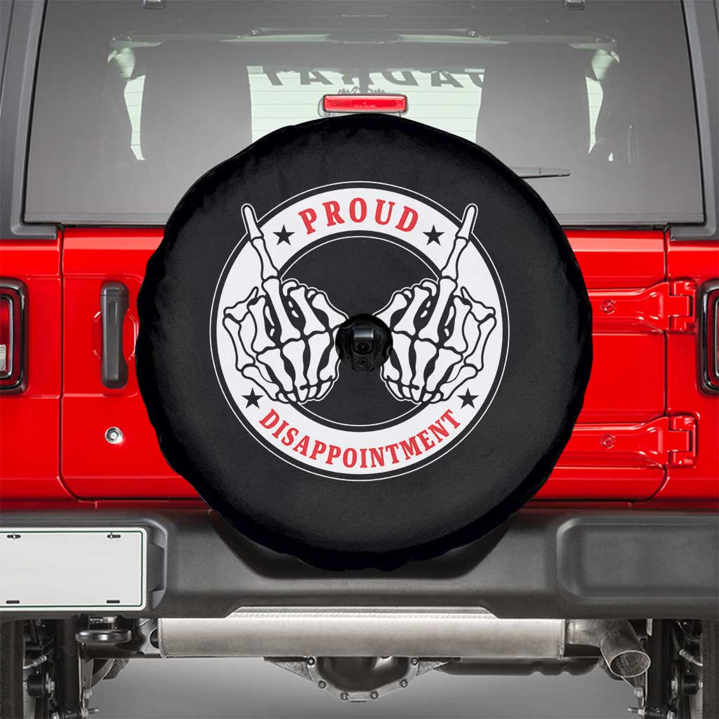 Proud Disappointment Skeleton Middle Finger Spare Tire Cover Edgy Sarcastic Rebel Attitude Family Black Sheep Humor
