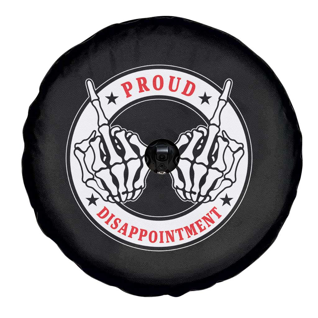 Proud Disappointment Skeleton Middle Finger Spare Tire Cover Edgy Sarcastic Rebel Attitude Family Black Sheep Humor