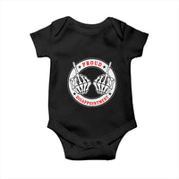 Proud Disappointment Skeleton Middle Finger Baby Onesie Edgy Sarcastic Rebel Attitude Family Black Sheep Humor