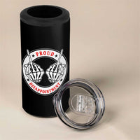 Proud Disappointment Skeleton Middle Finger 4 in 1 Can Cooler Tumbler Edgy Sarcastic Rebel Attitude Family Black Sheep Humor