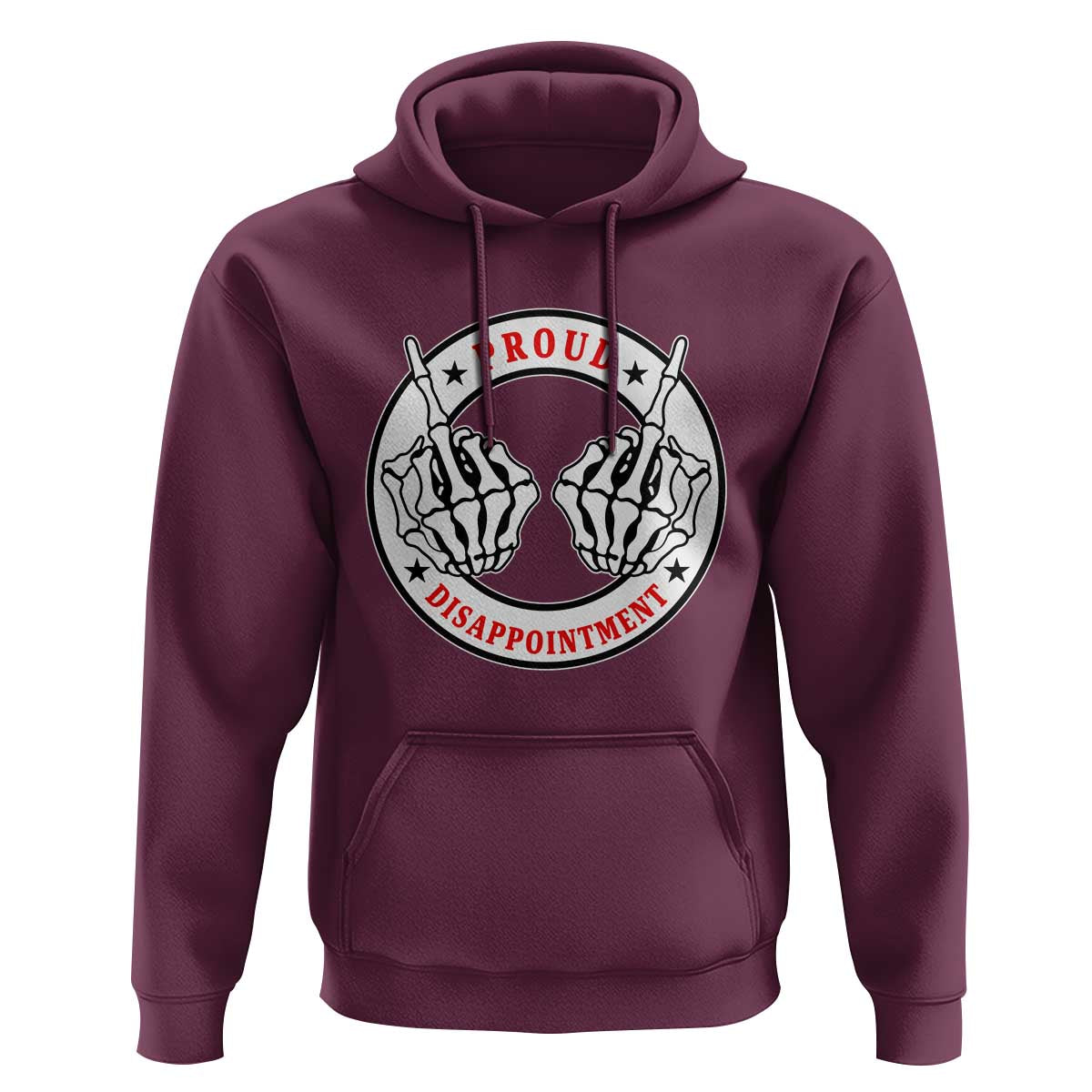 Proud Disappointment Skeleton Middle Finger Hoodie Edgy Sarcastic Rebel Attitude Family Black Sheep Humor