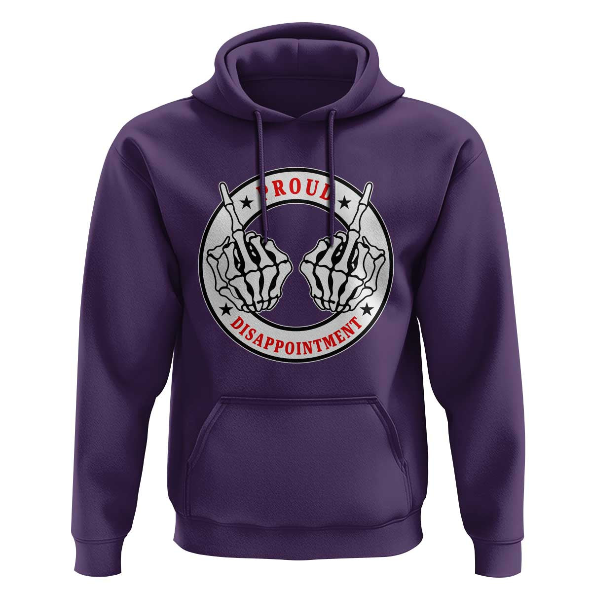 Proud Disappointment Skeleton Middle Finger Hoodie Edgy Sarcastic Rebel Attitude Family Black Sheep Humor