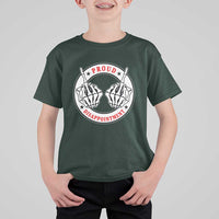 Proud Disappointment Skeleton Middle Finger T Shirt For Kid Edgy Sarcastic Rebel Attitude Family Black Sheep Humor