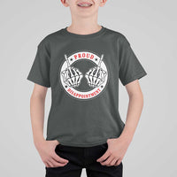 Proud Disappointment Skeleton Middle Finger T Shirt For Kid Edgy Sarcastic Rebel Attitude Family Black Sheep Humor
